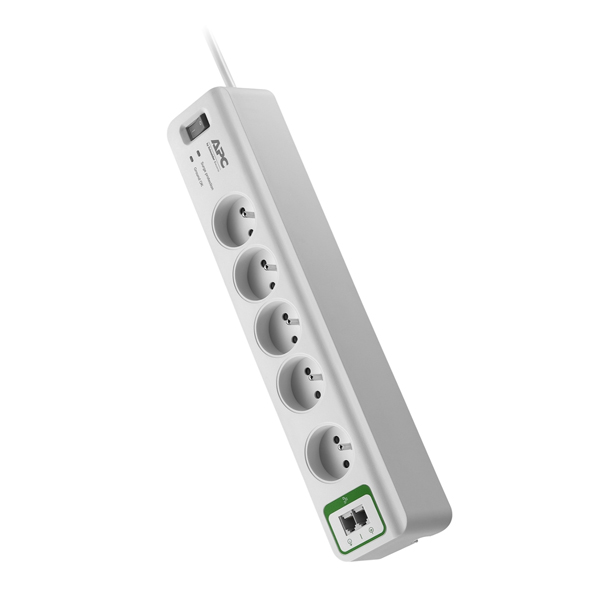 APC Essential SurgeArrest túlfeszültség-védelem 5 aljzat+ Telefonvédelem, 1,8m tápkábel
