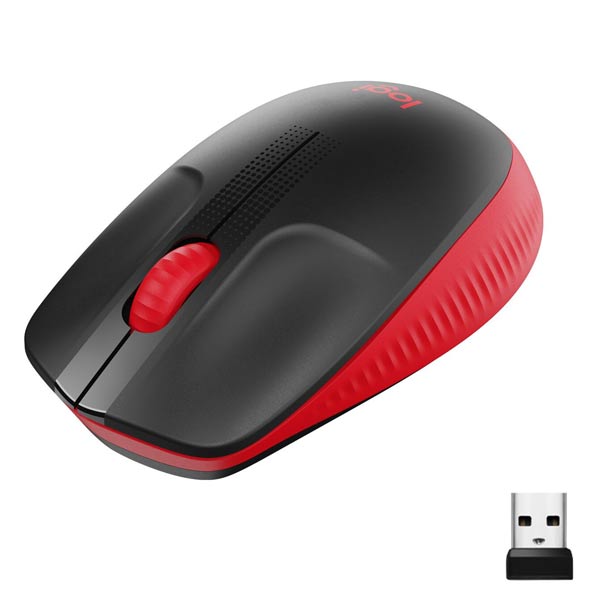 Logitech M190 Full-size vezeték nélküli egér, piros