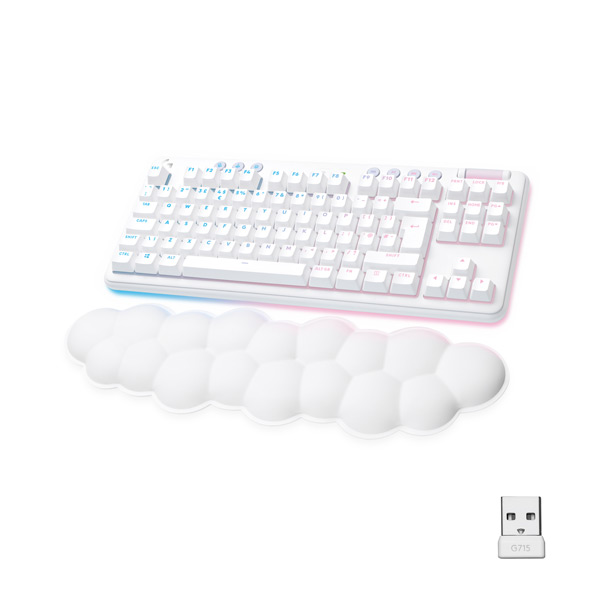 Vezeték nélküli Gamer billentyűzet Logitech G715 TKL Tactile (Aurora Collection), fehér