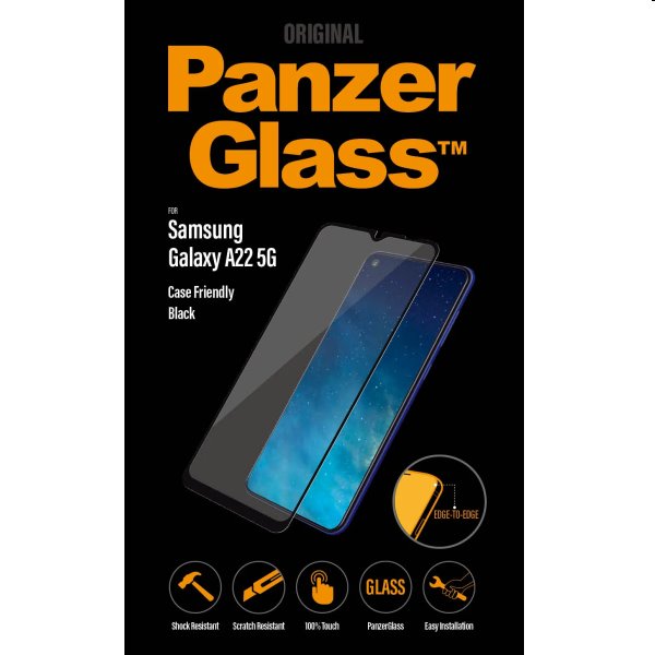 Temperált védőüveg PanzerGlass Case Friendly for Samsung Galaxy A22 5G, fekete