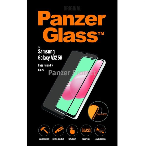 Temperált védőüveg PanzerGlass Case Friendly for Samsung Galaxy A32 - A326B, Fingerprint komp., fekete