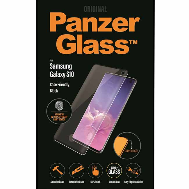 Temperált védőüveg PanzerGlass Case Friendly Samsung Galaxy S10 - G973F, fekete