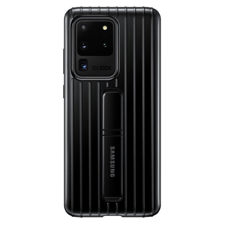 Protective Standing Cover tok Samsung Galaxy S20 Ultra számára, Fekete