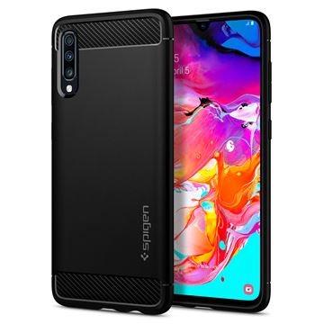 Spigen Rugged Armor Extra Case for Samsung Galaxy A70, fekete
