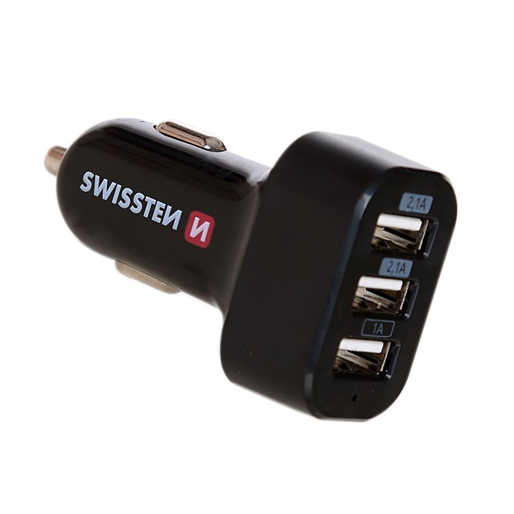 Autós töltő Swissten 5.2A 3 USB bemenettel Autós töltő Swissten 5.2A 3 USB bemenettel