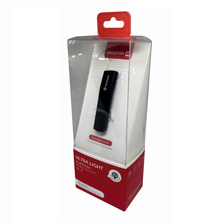 Bluetooth mono Fejhallgató Swissten UltraLight UL-9, fekete Bluetooth mono Fejhallgató Swissten UltraLight UL-9, fekete
