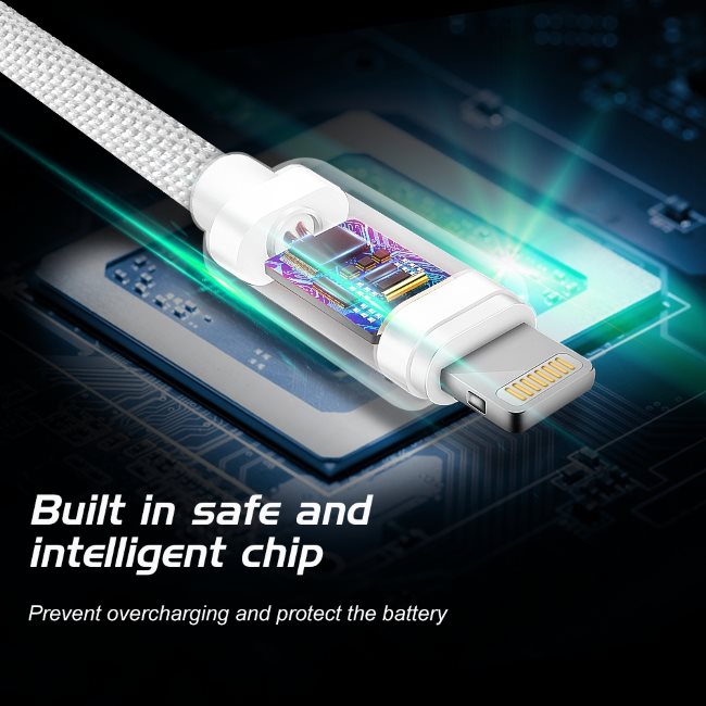 Adatkábel Swissten textil s USB-C + Lightning konnektorral és gyorstöltés támogatással 1,2 m, arany-rózsaszín
