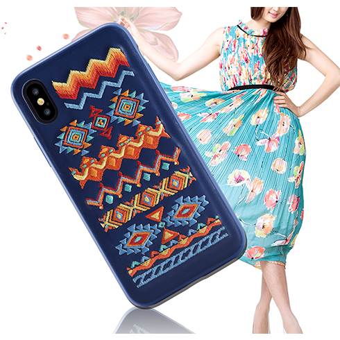 Devia Flower Embroidery Case tok iPhone X/XS számára, bohemian
