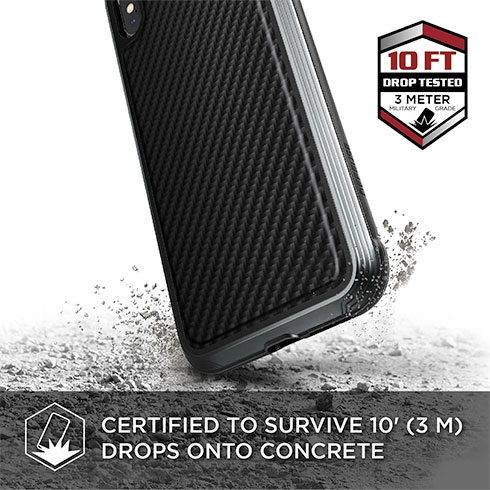 X-Doria Defense Lux for iPhone Xs Max - Black Carbon Fiber X-Doria Defense Lux for iPhone Xs Max - Black Carbon Fiber