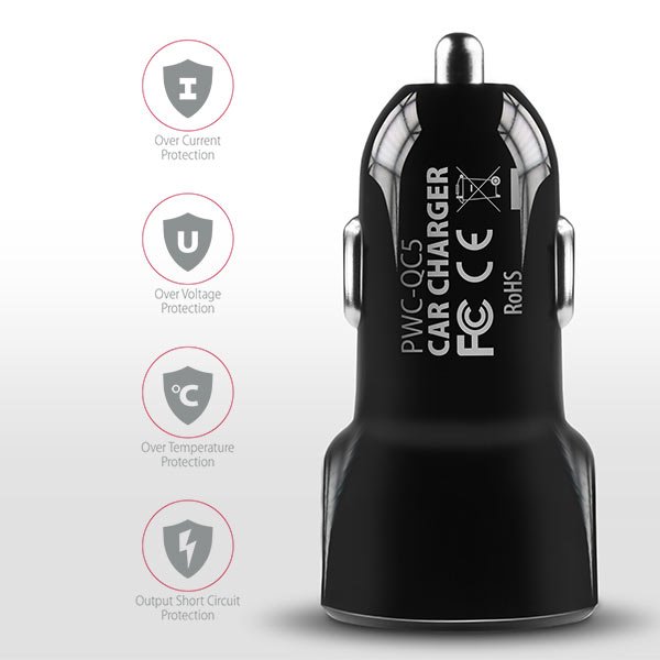 Autós töltő AXAGON PWC-QC5 QuickCharge 3.0 - 31W, Fekete Autós töltő AXAGON PWC-QC5 QuickCharge 3.0 - 31W, Fekete