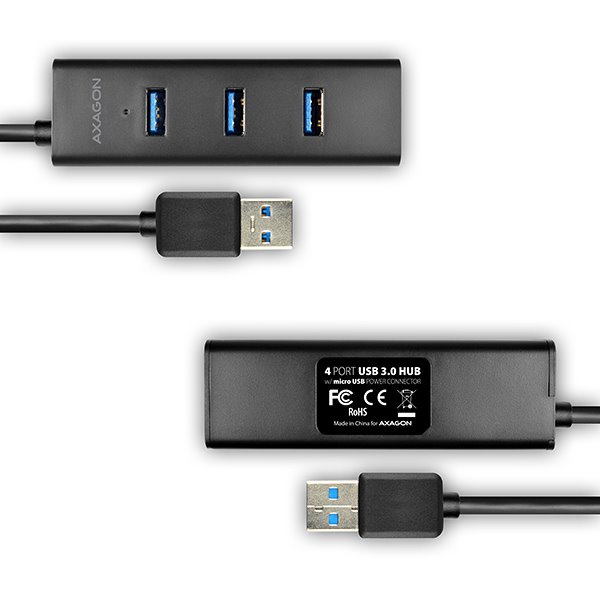 AXAGON HUE-S2B 4x USB 3.0 hub gyorstöltés támogatással