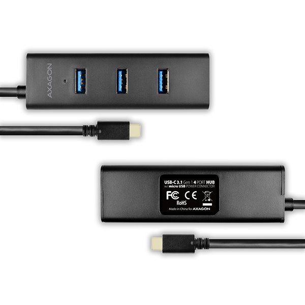 AXAGON HUE-S2C 4x USB 3.0 hub gyorstöltés támogatással