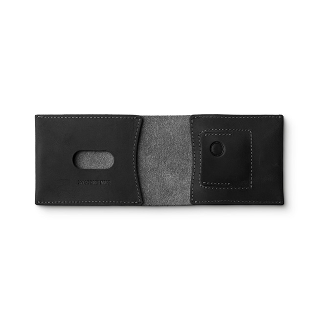 FIXED Smile Bőr pénztárca smart tracker és motion senzor funkciókkal, fekete