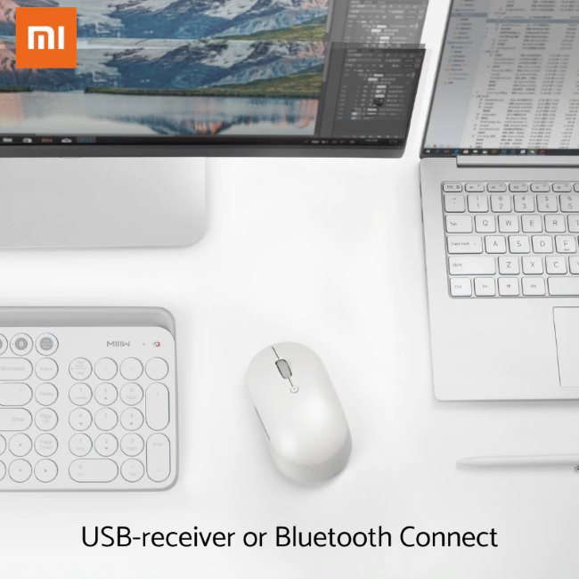 Xiaomi Mi Dual Mode, silent Kiadás - vezeték nélküli egér, fehér Xiaomi Mi Dual Mode, silent Kiadás - vezeték nélküli egér, fehér