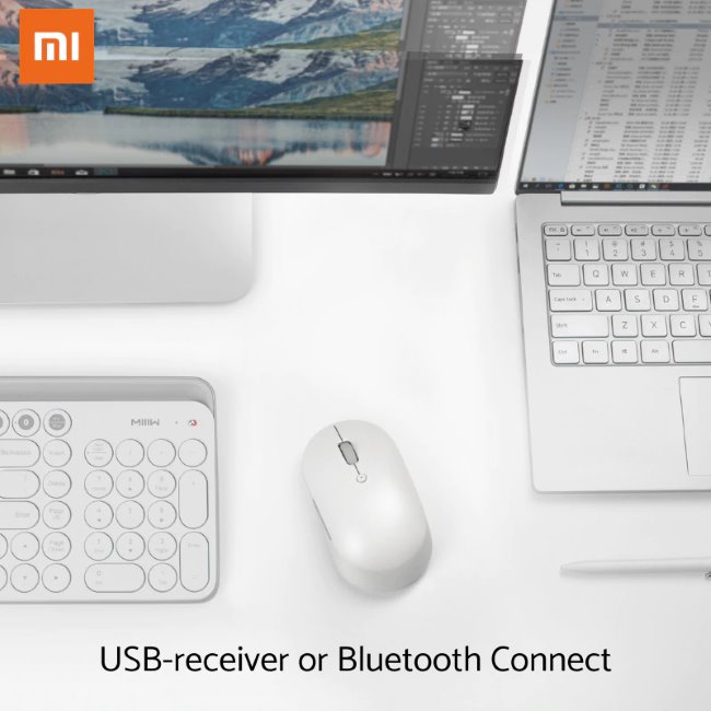 Xiaomi Mi Dual Mode, silent Kiadás - vezeték nélküli egér, fehér