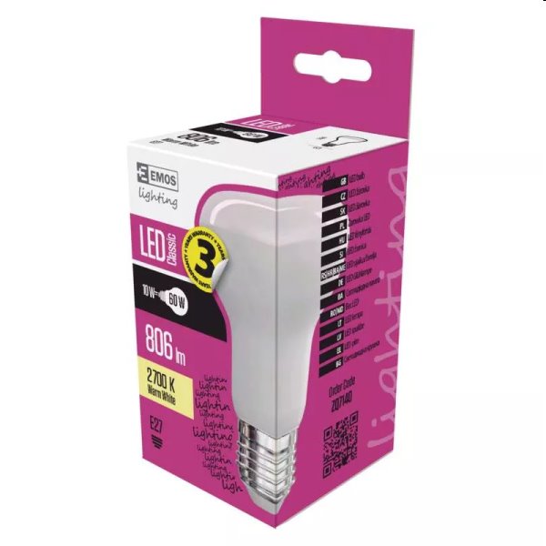 EMOS LED Izzó Classic R63 10W E27, meleg fehér EMOS LED Izzó Classic R63 10W E27, meleg fehér