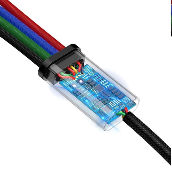 Baseus Fast 4v1 kábel USB-A/Micro-USB+Lightning+2xUSB-C 3.5A 1.2m