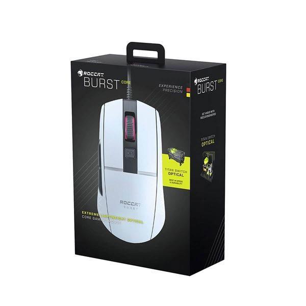 Gamer egér Roccat Burst Core Játékos Egér, fehér Gamer egér Roccat Burst Core Játékos Egér, fehér
