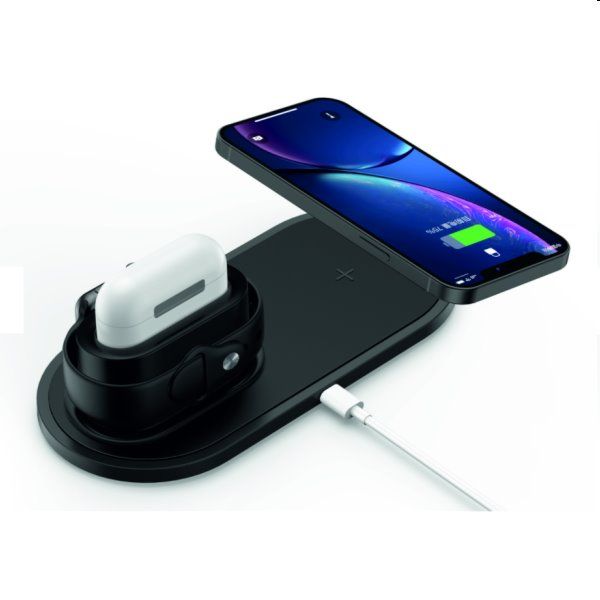 Vezeték nélküli töltő Swissten 3v1, fekete Vezeték nélküli töltő Swissten 3v1, fekete