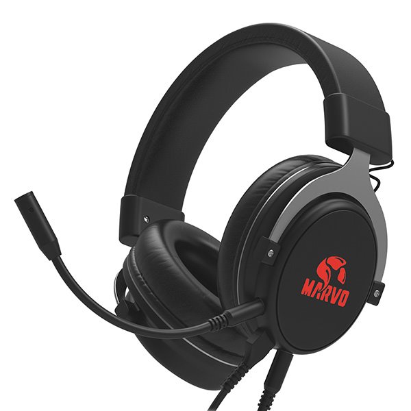 Marvo HG9052, fejhallgató mikrofonnal, hangerő szabályozás, fekete, 7.1 (virtualne), piros megvilágítással, 7.1 virtuális
