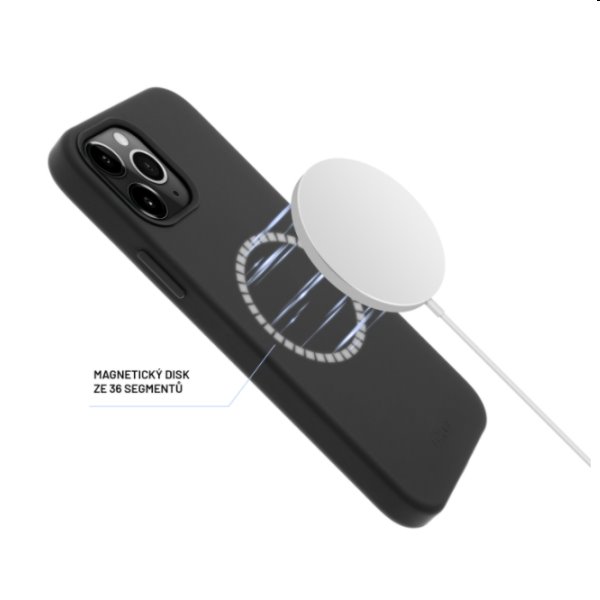 Szilikon tok FIXED MagFlow Magsafe támogatással for Apple iPhone 12/12 Pro, fekete Szilikon tok FIXED MagFlow Magsafe támogatással for Apple iPhone 12/12 Pro, fekete