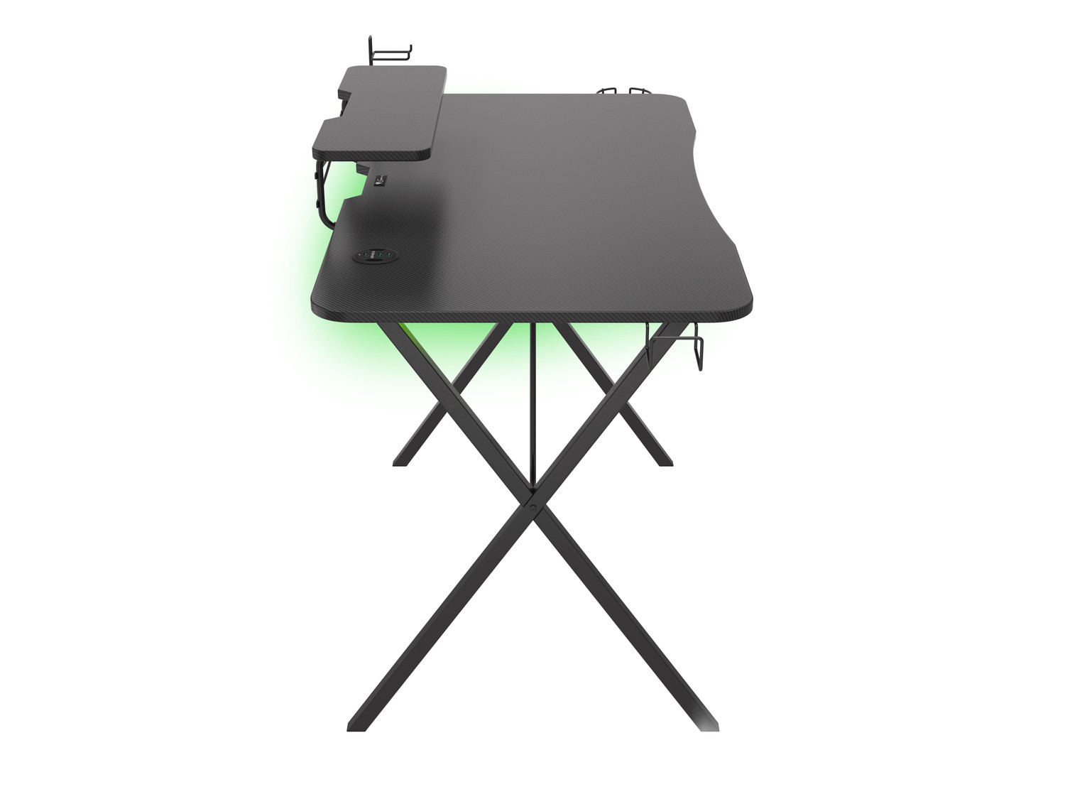 Genesis Holm 300 RGB Játékos Asztal, 3xUSB 3.0, Vezeték nélküli töltő