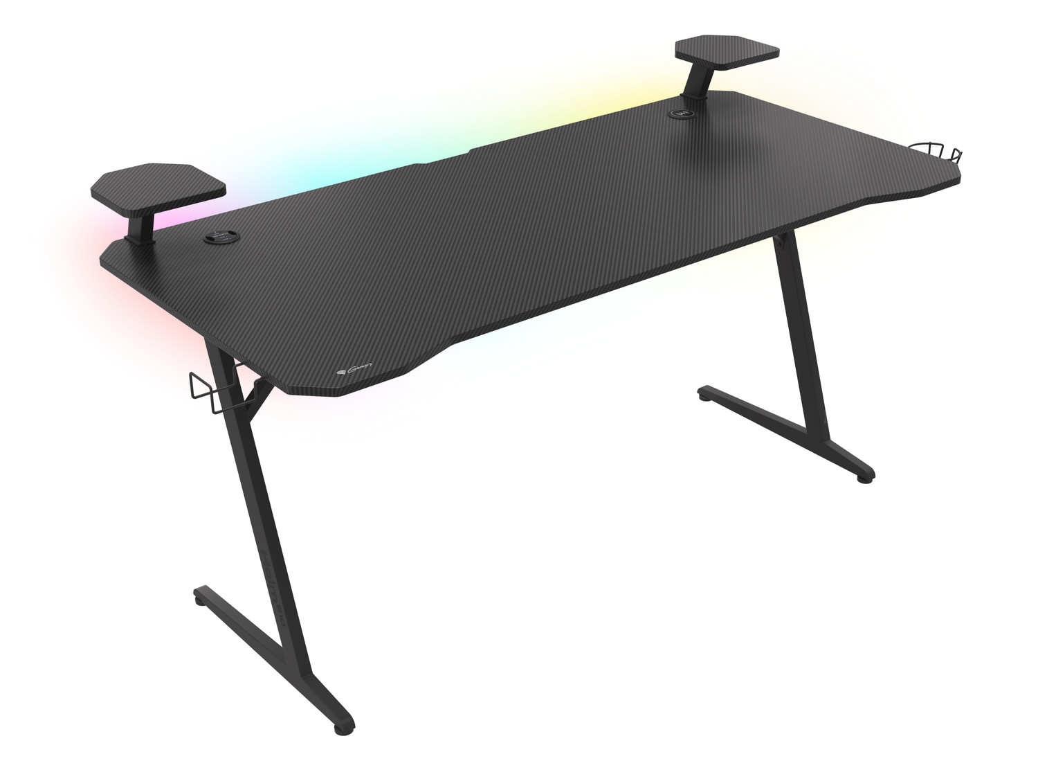 Genesis Holm 510 RGB Játékos Asztal, 3xUSB 3.0, vezeték nélküli töltő