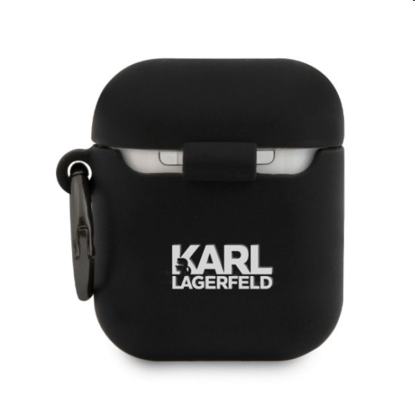 Karl Lagerfeld Rue St Guillaume szilikon tok for Apple AirPods 1/2, fekete