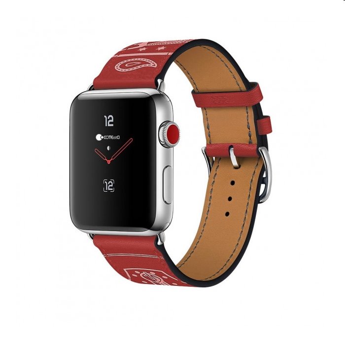Bőr óraszíj COTEetCI Fashion  Apple Watch 38/40/41mm, piros