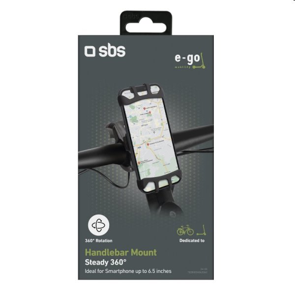 SBS E-Go 360 ° Tartó elektromos roller és bicikli számára, fekete