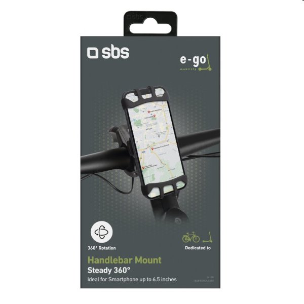 SBS E-Go 360 ° Tartó elektromos roller és bicikli számára, fekete SBS E-Go 360 ° Tartó elektromos roller és bicikli számára, fekete