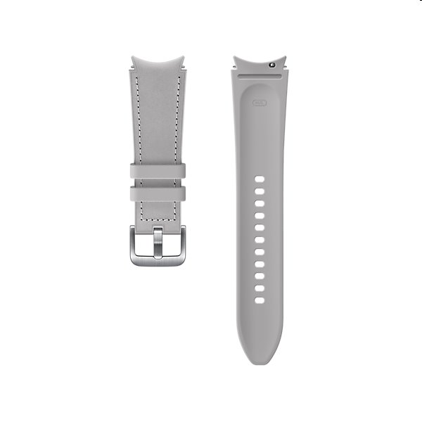 Tartalék hibrid bőr óraszíj  Samsung Galaxy Watch4 (méret M/L), silver