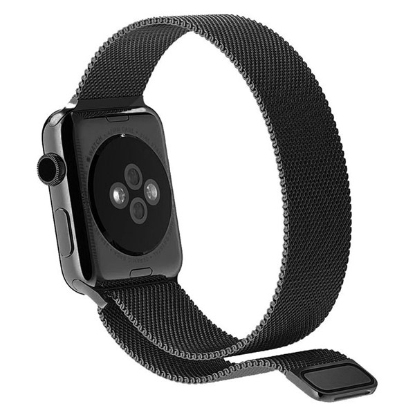 Swissten Milanese Loop karpánt  Apple Watch 38-40, grafit fekete