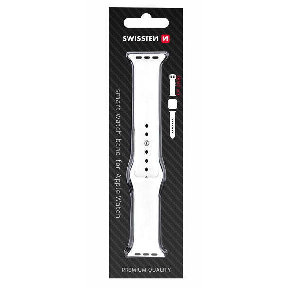 Swissten szilikon karpánt Apple Watch 38-40, fehér Swissten szilikon karpánt Apple Watch 38-40, fehér