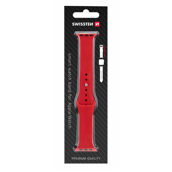 Swissten szilikon karpánt Apple Watch 38-40, piros Swissten szilikon karpánt Apple Watch 38-40, piros
