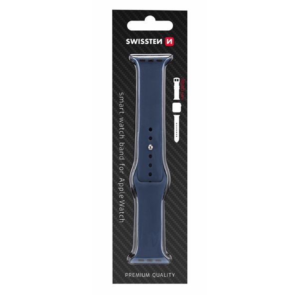 Swissten szilikon karpánt Apple Watch 38-40, kék Swissten szilikon karpánt Apple Watch 38-40, kék
