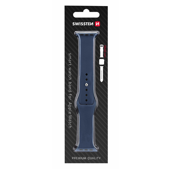 Swissten szilikon karpánt Apple Watch 38-40, kék Swissten szilikon karpánt Apple Watch 38-40, kék