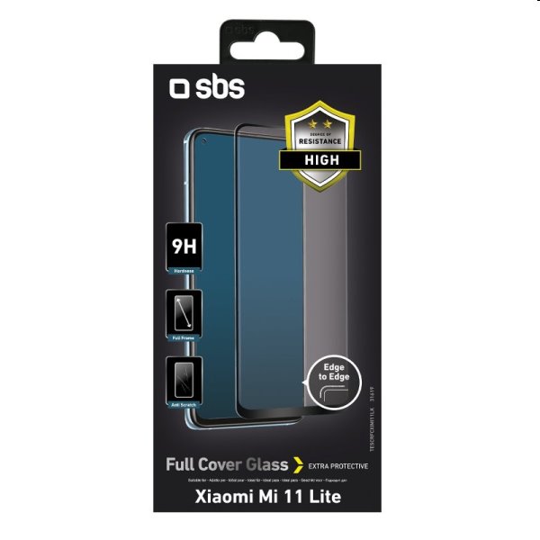 Edzett üveg SBS Full Cover for Xiaomi Mi 11 Lite/Mi 11 Lite 5G, fekete