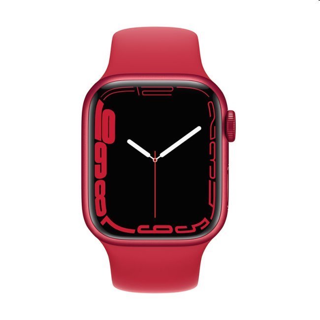 Apple Watch Series 7 GPS, 41mm (PRODUCT)RED Aluminium Tok (PRODUCT)RED Sportszíjjal - Regular
