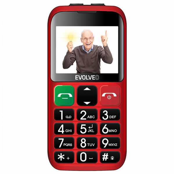 Evolveo EasyPhone EB, piros + töltőállvány