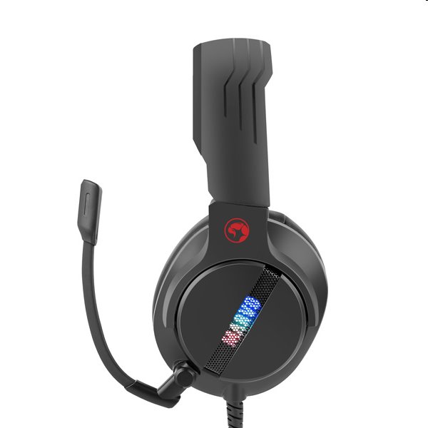 Marvo HG9065, fülhallgató mikrofonnal, hangerő-vezérléssel, fekete, 7.1 (virtuális), gamer