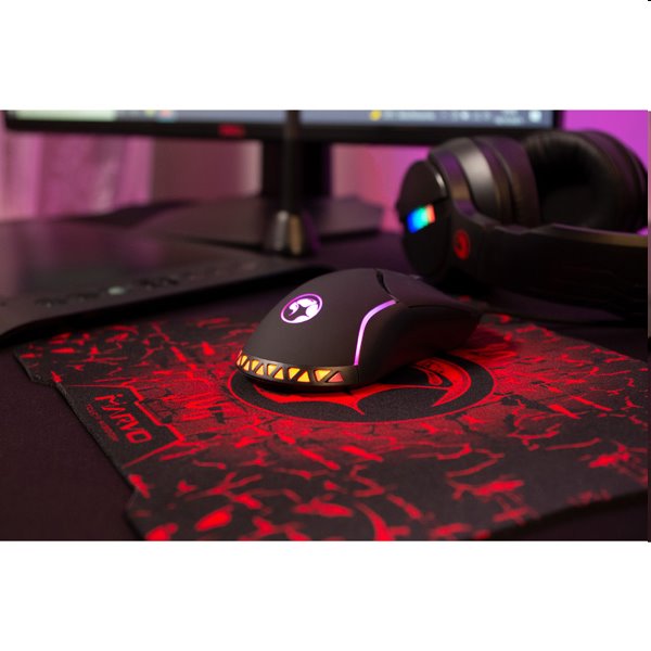 Marvo Egér M359, 3200DPI, optika, 7 gomb, vezetékes USB, fekete, gamer