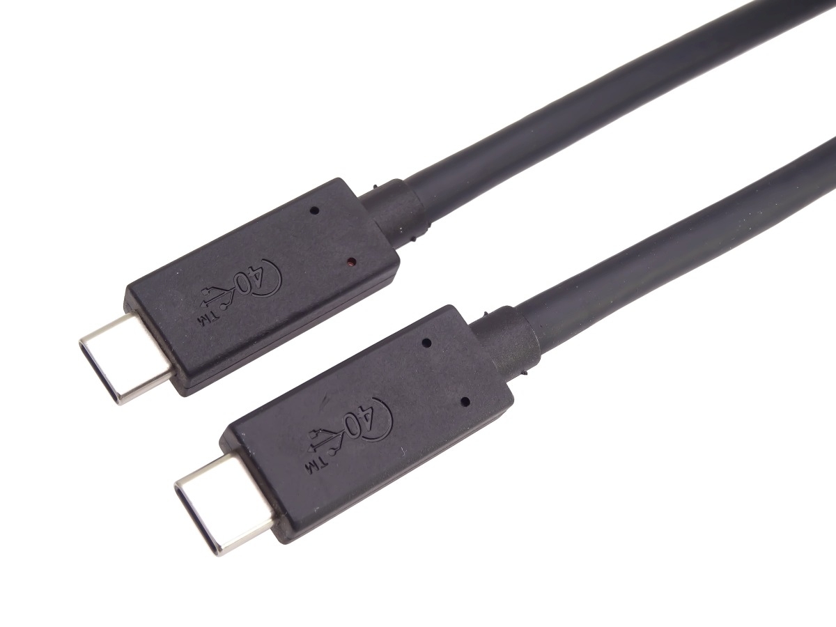 PremiumCord USB4 kábel 1 m, 40Gbps, Thunderbolt 3, certifikált USB-IF, fekete