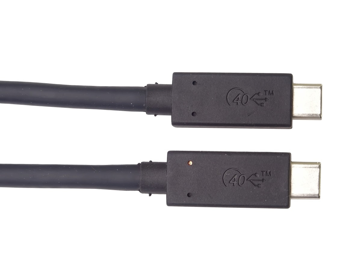 PremiumCord USB4 kábel 1 m, 40Gbps, Thunderbolt 3, certifikált USB-IF, fekete