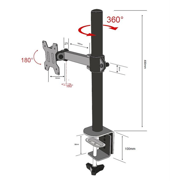 TB Touch asztali monitortartó TB-MO1, 10 - 27" (10 kg), fekete