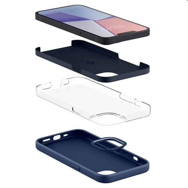 Tok Spigen Silicone Fit for Apple iPhone 13, kék