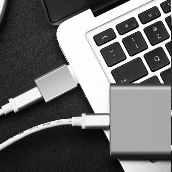 FIXED Link Redukció alumíniumból USB-C / USB-A, szürke