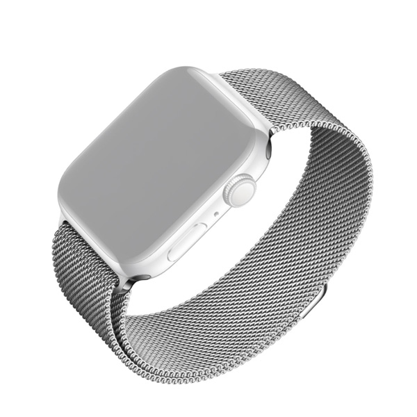 FIXED Mesh Rozsdamentes szíj for Apple Watch 38/40/41 mm, ezüst