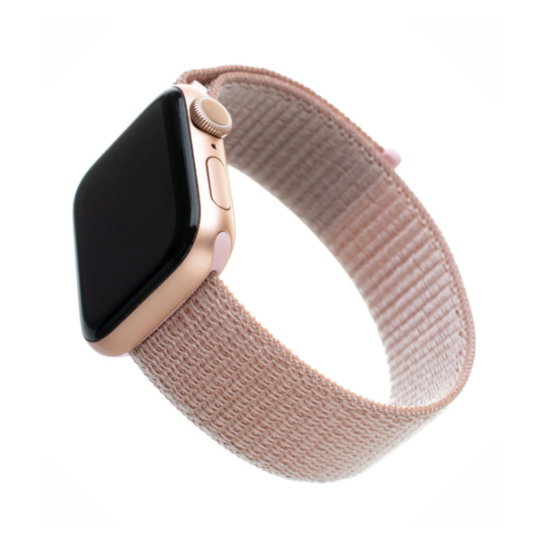FIXED Nylon szíj for Apple Watch 42/ 44/ 45 mm, rózsaszín-arany