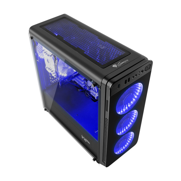 Genesis IRID 300 BLUE MIDI ház(USB 3.0), 4 ventilátor kék világítással